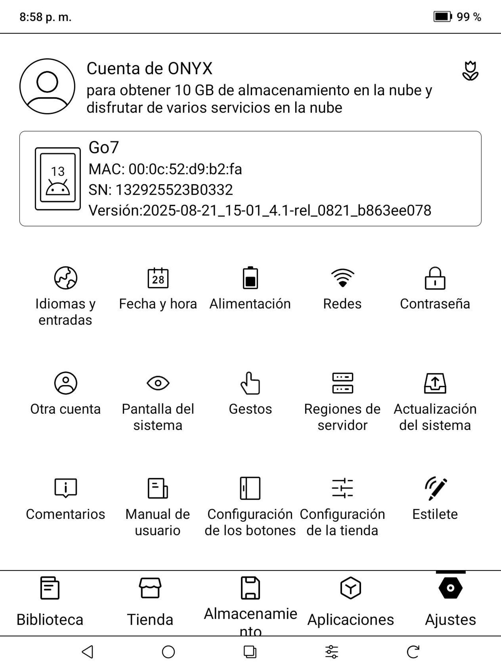 E-reader Boox Go 7, imágenes del análisis