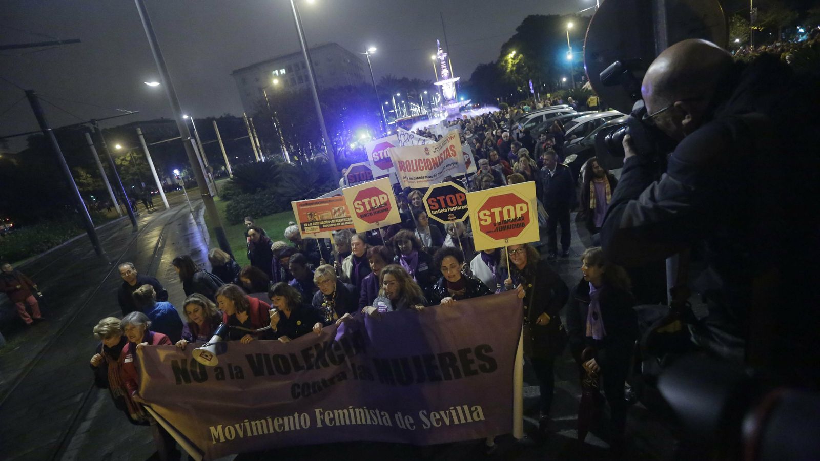 Manifestación feminista contra la violencia de género.