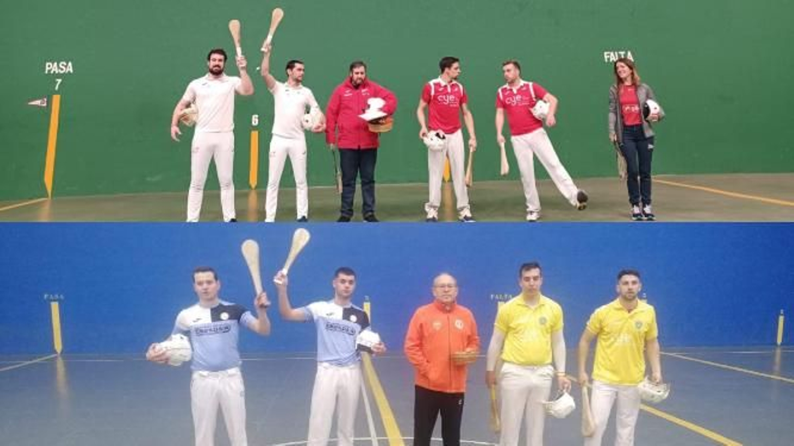 Las dos parejas que han salido victoriosas de sus respectivos duelos.