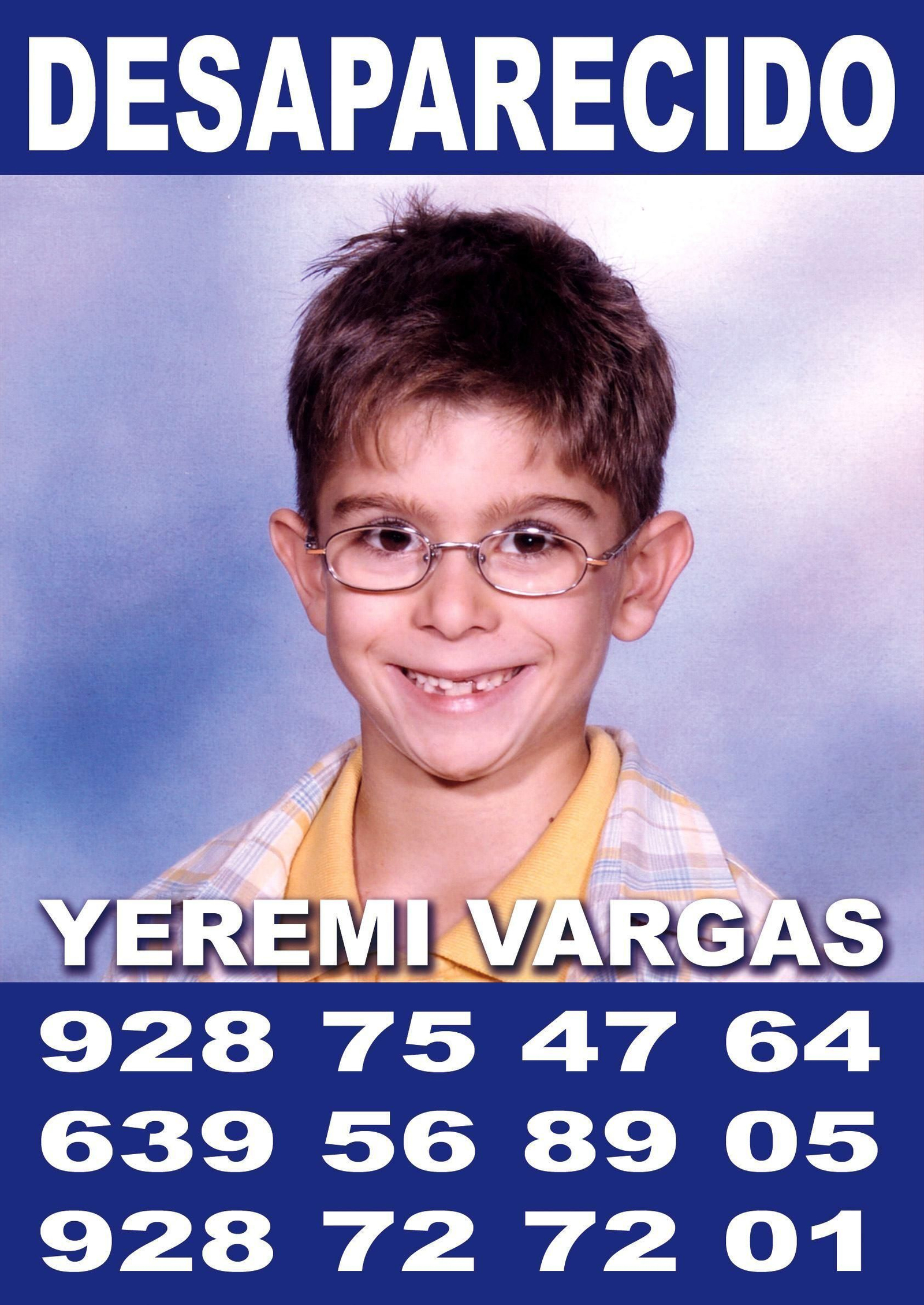 Cartel de búsqueda de Yéremi Vargas