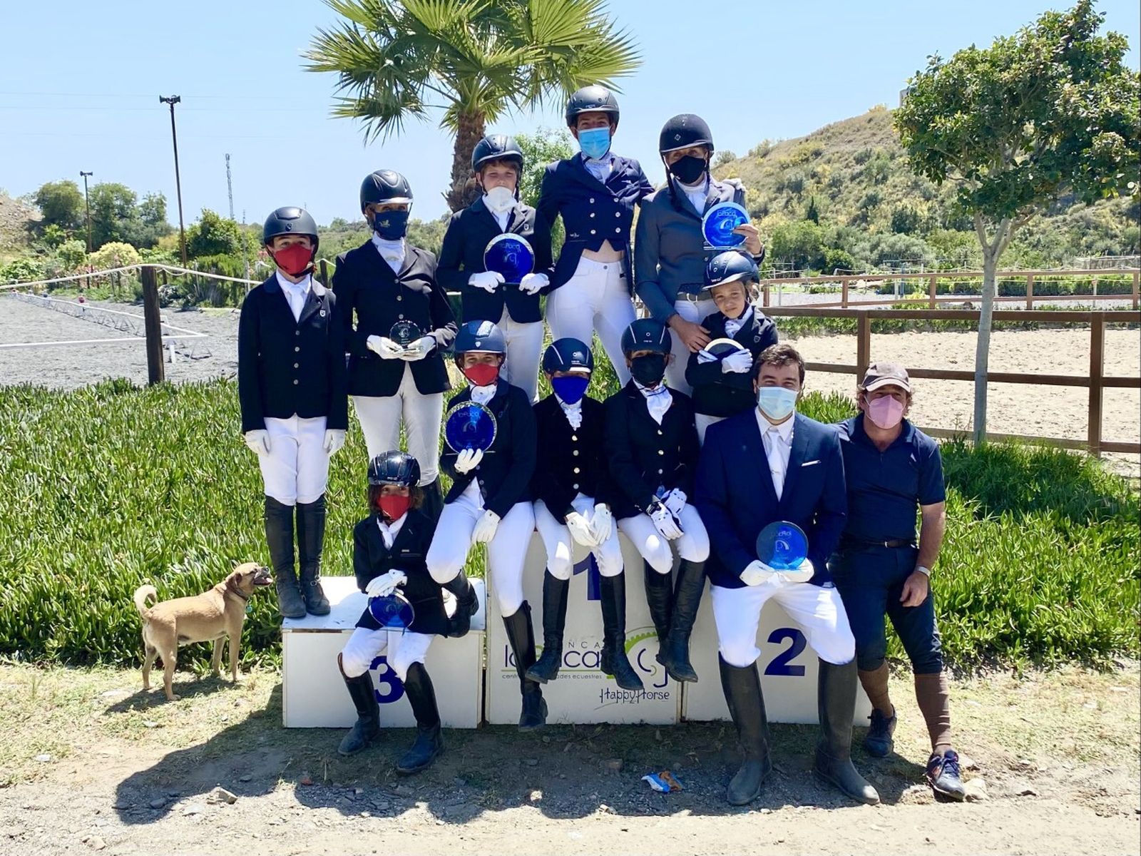 Los integrantes del Dressage Sotogrande, este domingo en la Hípica La Paca