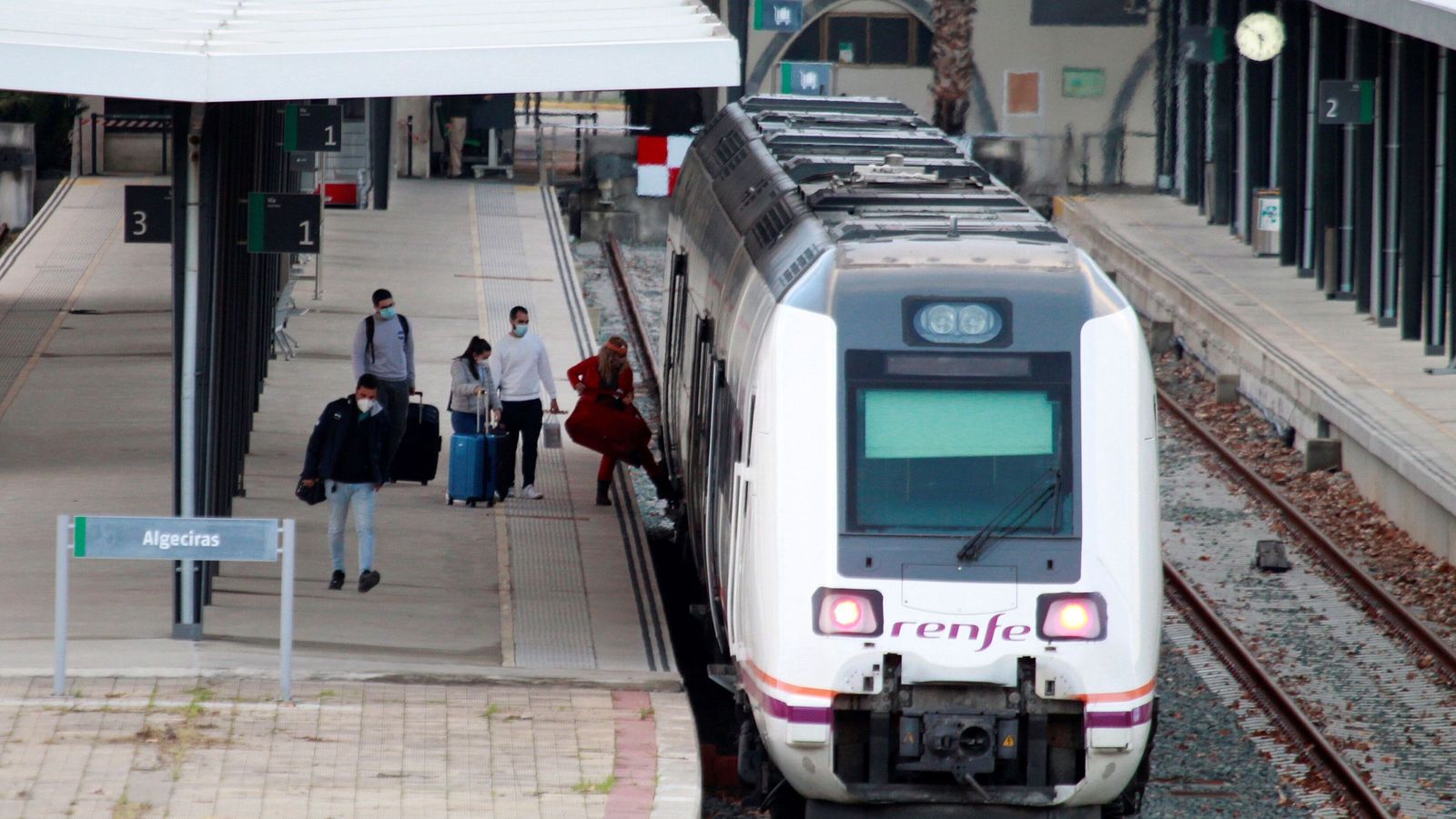 Un tren en la estación de Algeciras.