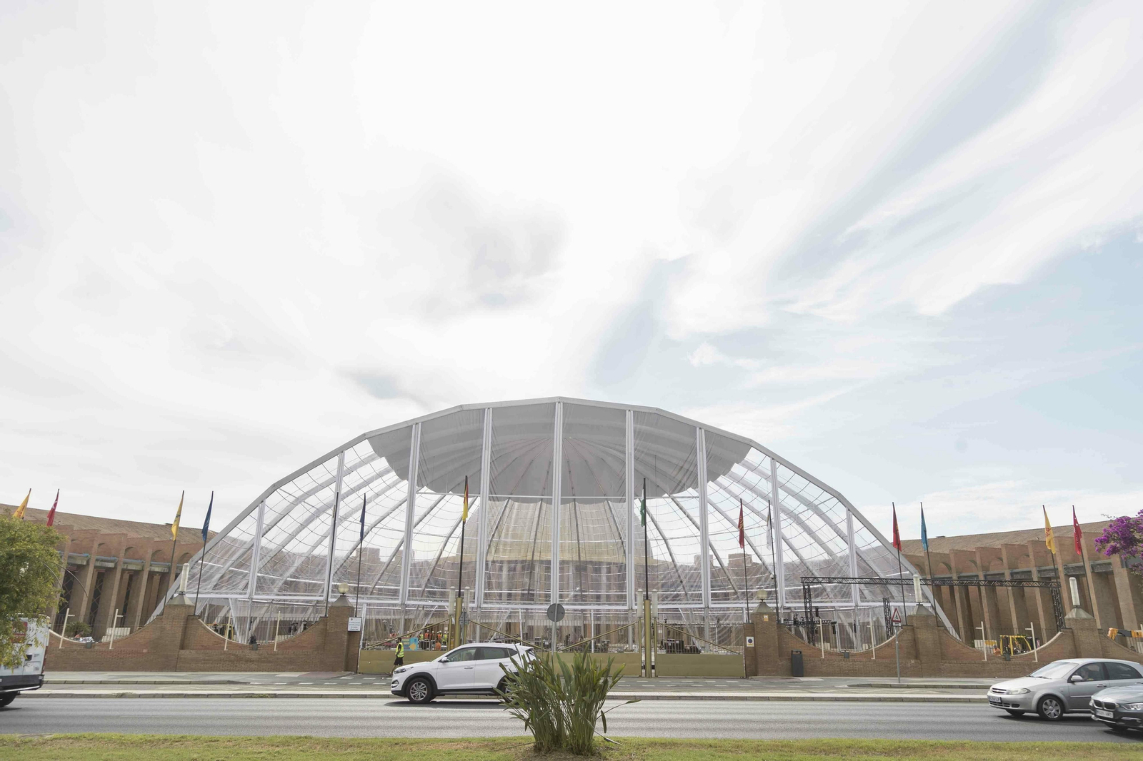 Los preparativos de la MTV en Sevilla, en imágenes