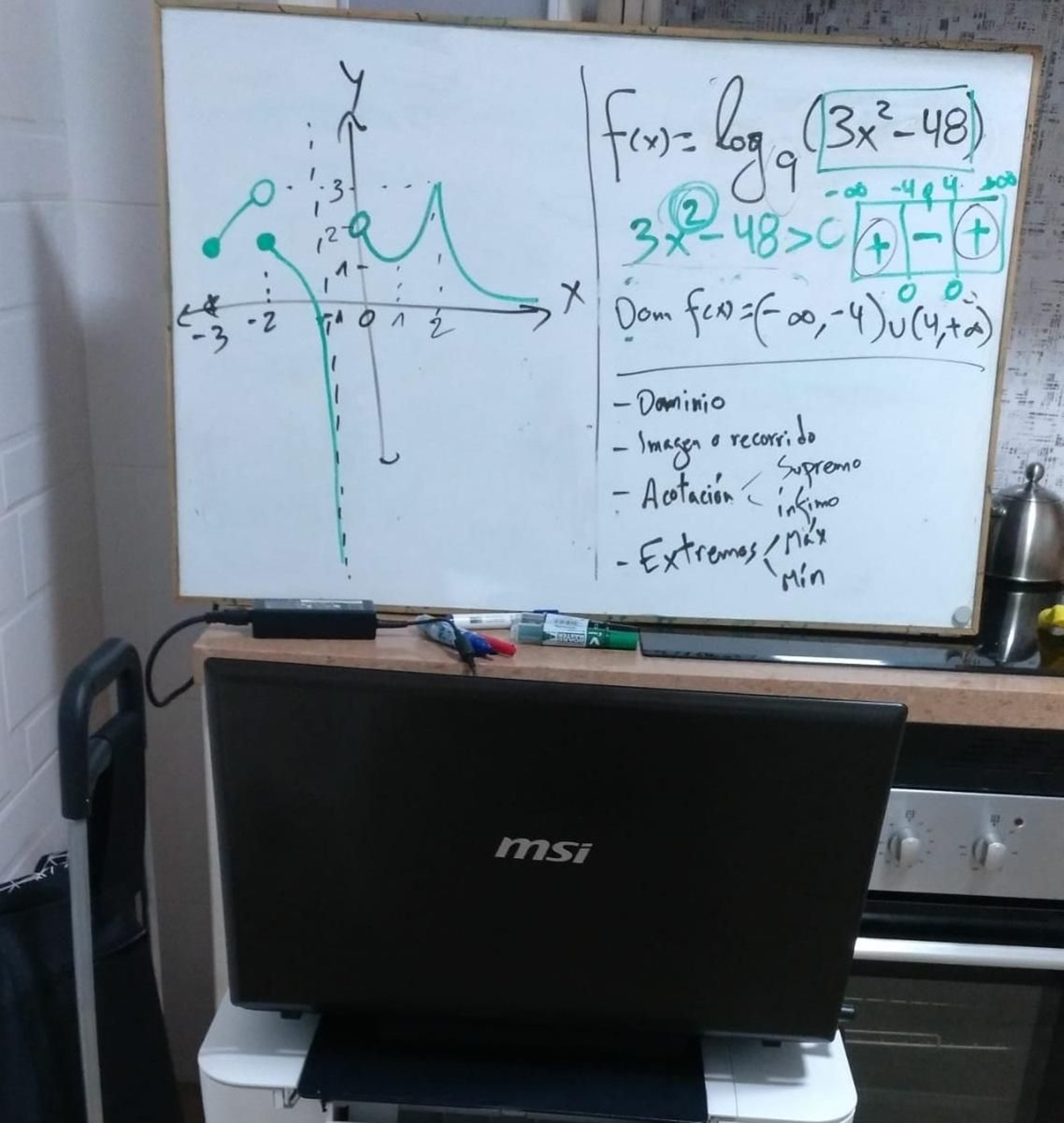Clase virtual del instituto Averroes desde la casa de un profesor del centro.