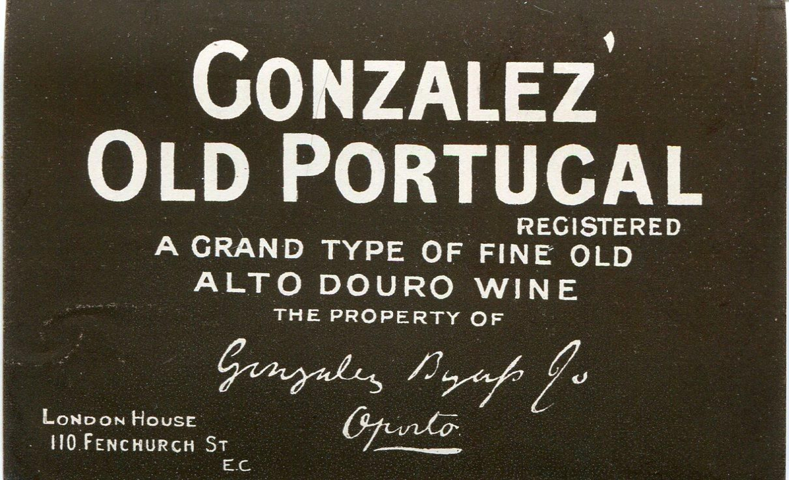 Etiqueta de oporto de González Byass.