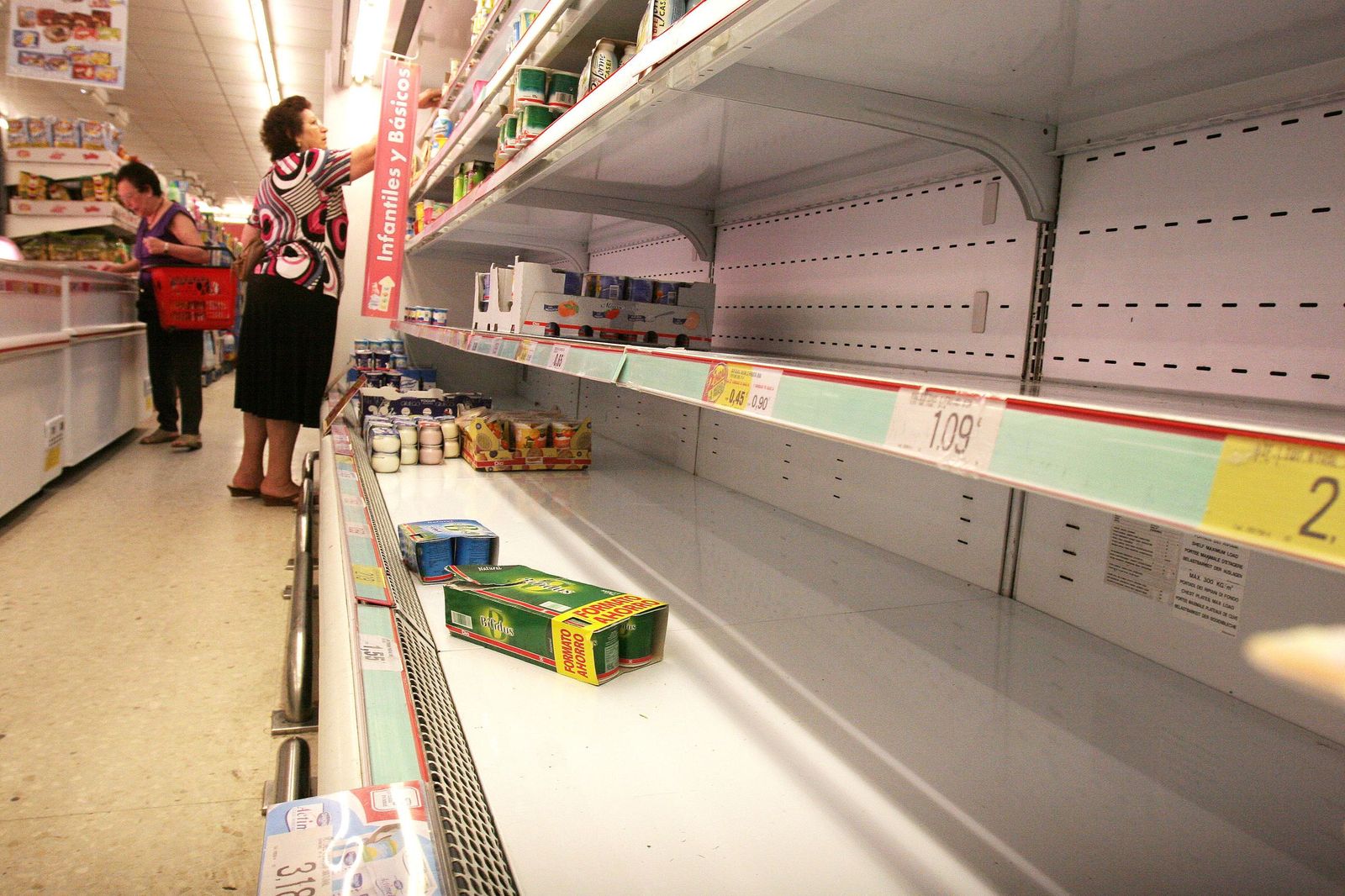 El anaquel de un supermercado de Andalucía.