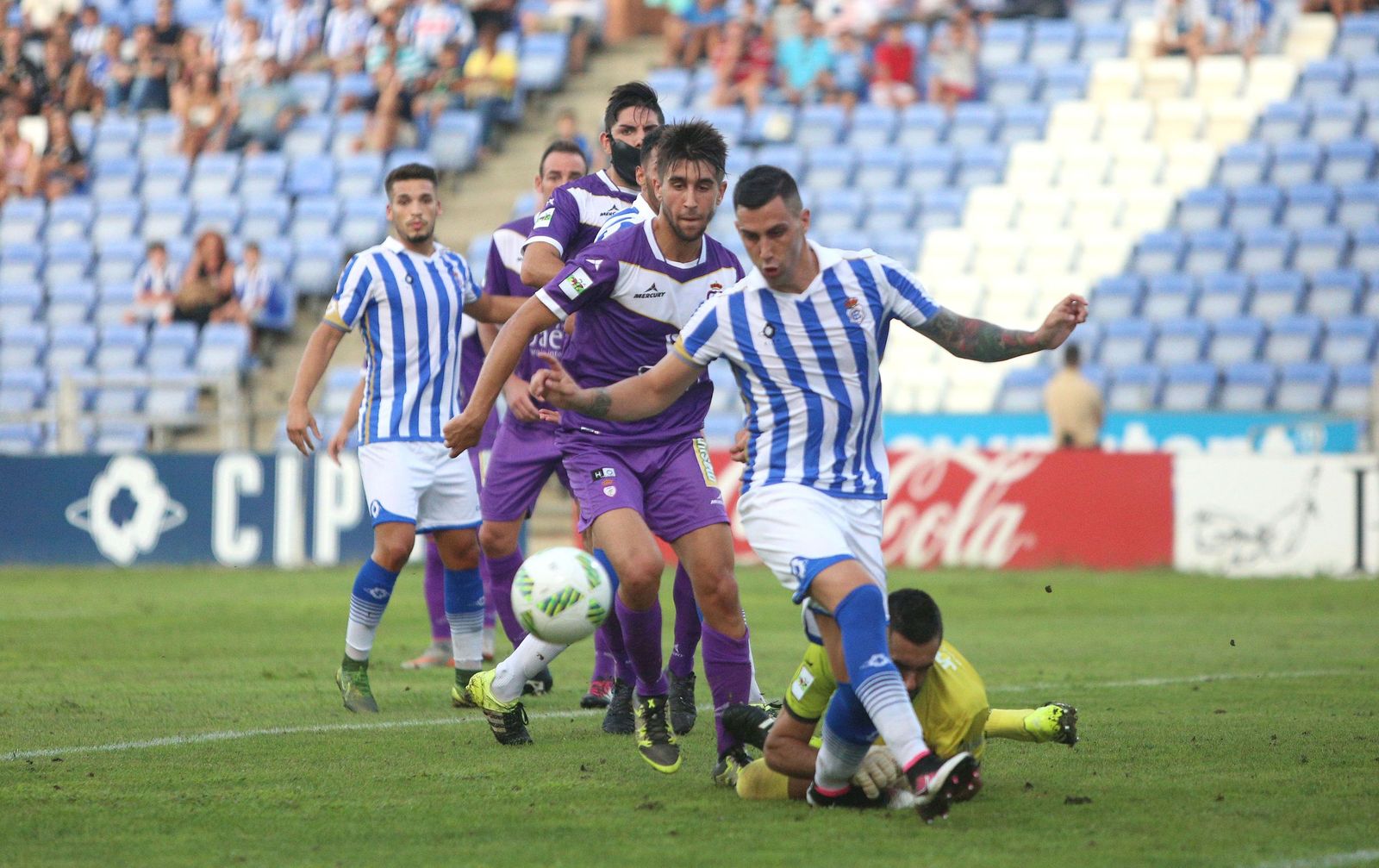 Un lance de la última visita del Real Jaén al Nuevo Colombino.