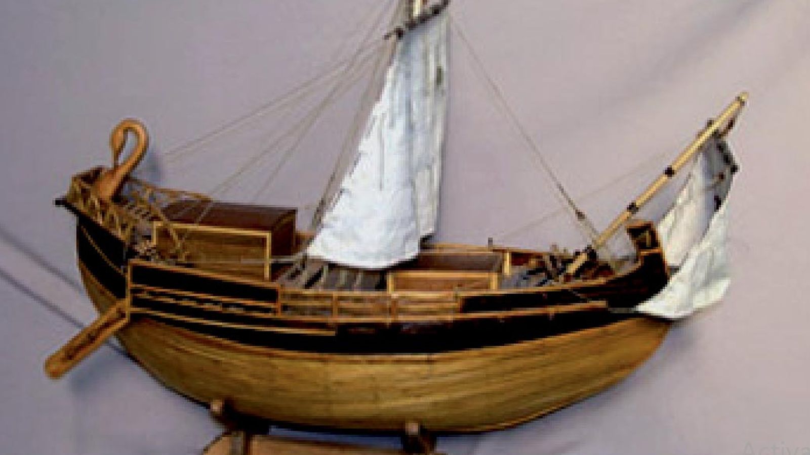 Maqueta de una nave oneraria romana.