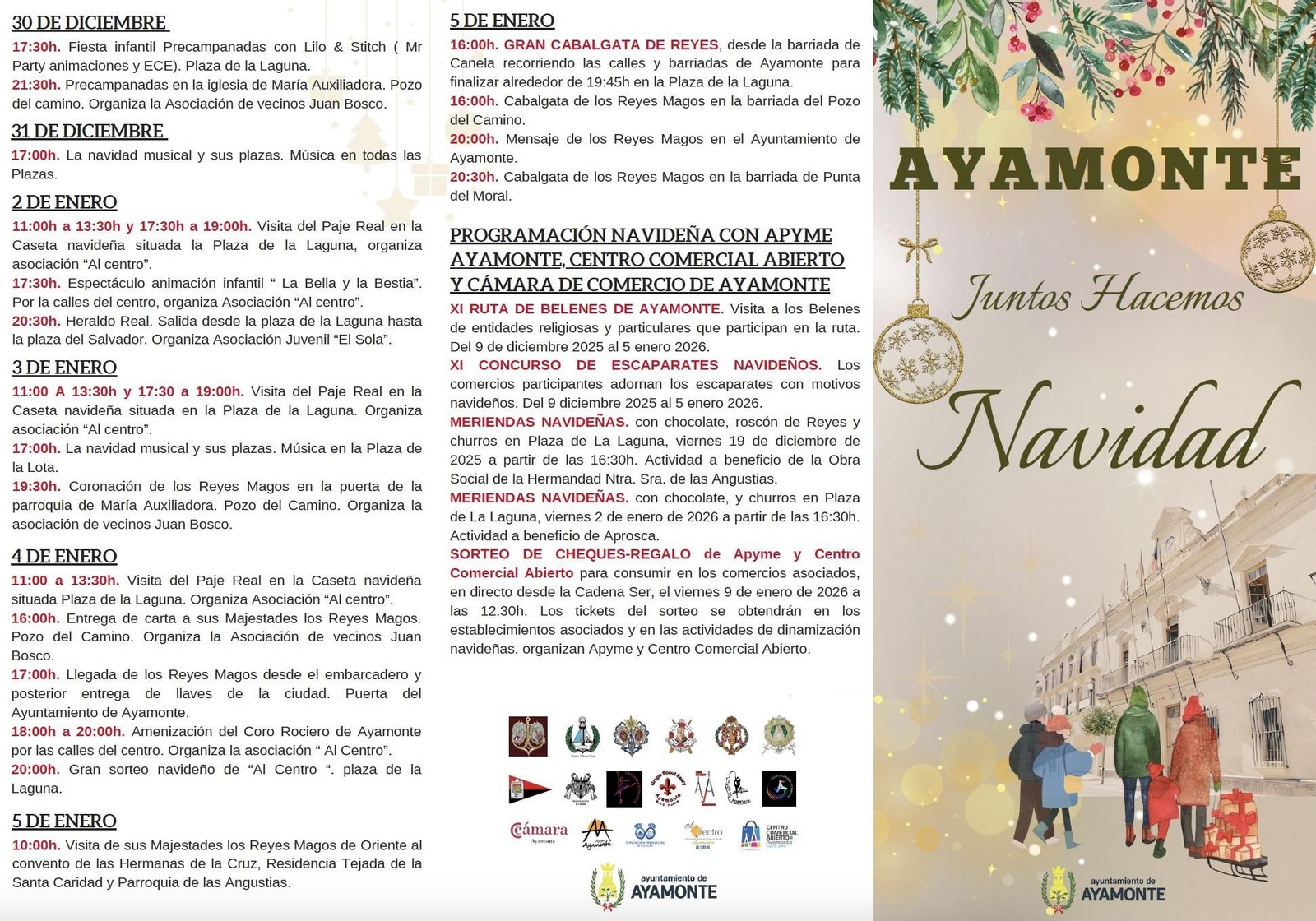 Programación Navidad 2025 en Ayamonte