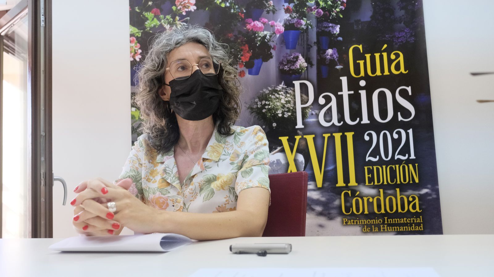 Juana Herrera en un momento de la entrevista.