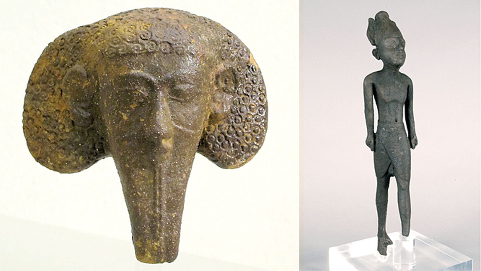 La cabeza de terracota y el bronce de Melkart, las piezas prestadas a Roma.
