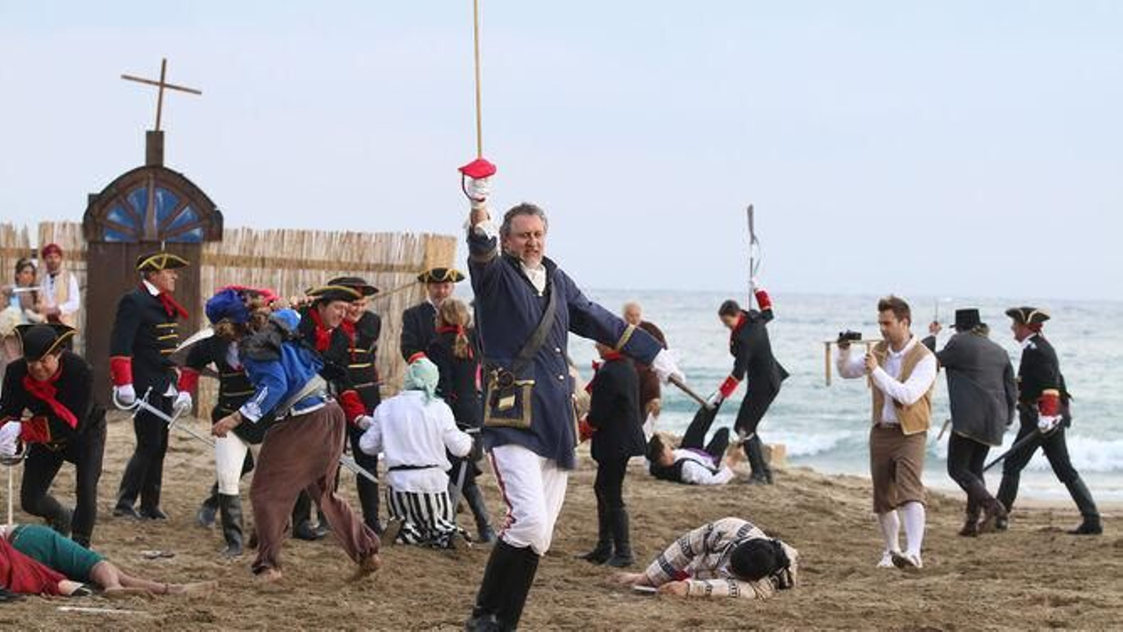 Un momento del enfrentamiento entre soldados de la Reina y piratas en la edición de 2019