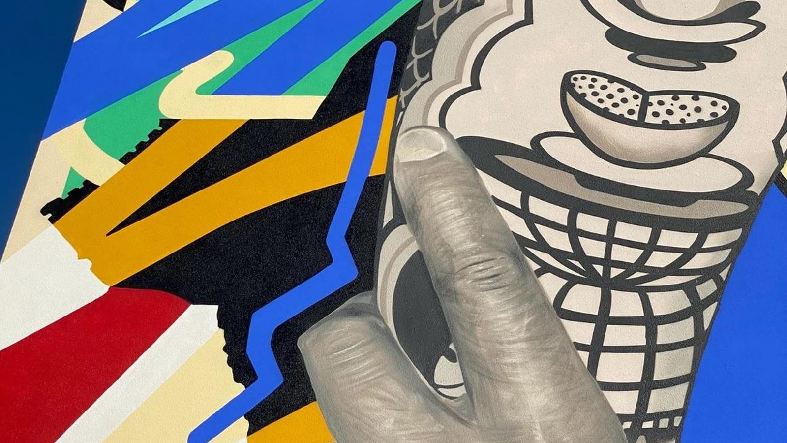 Detalle del mural 'Amistad' de Sake Ink y Sota Pérez.