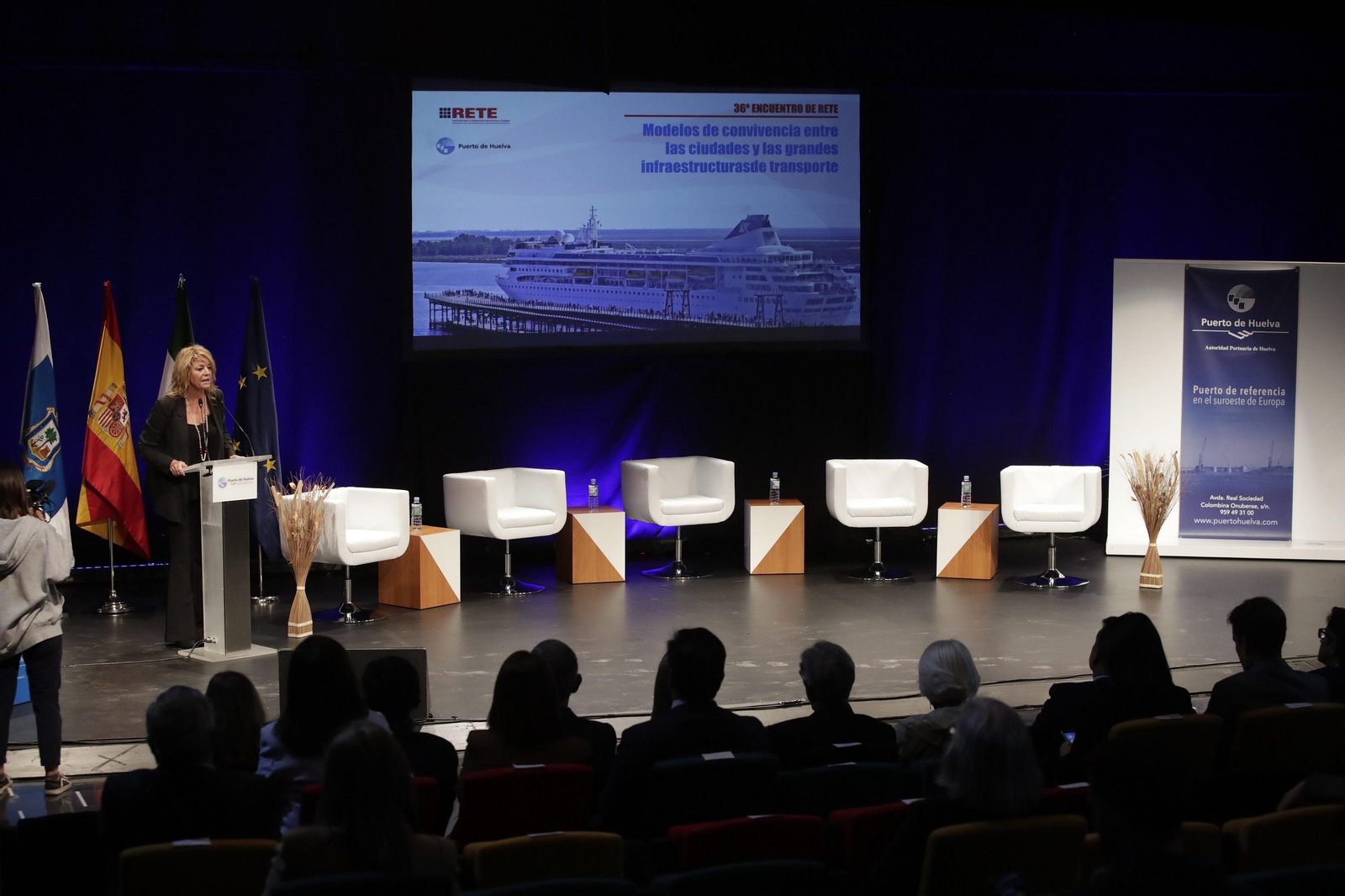 Intervención de la presidenta del Puerto de Huelva, Pilar Miranda, en las jornadas Rete.