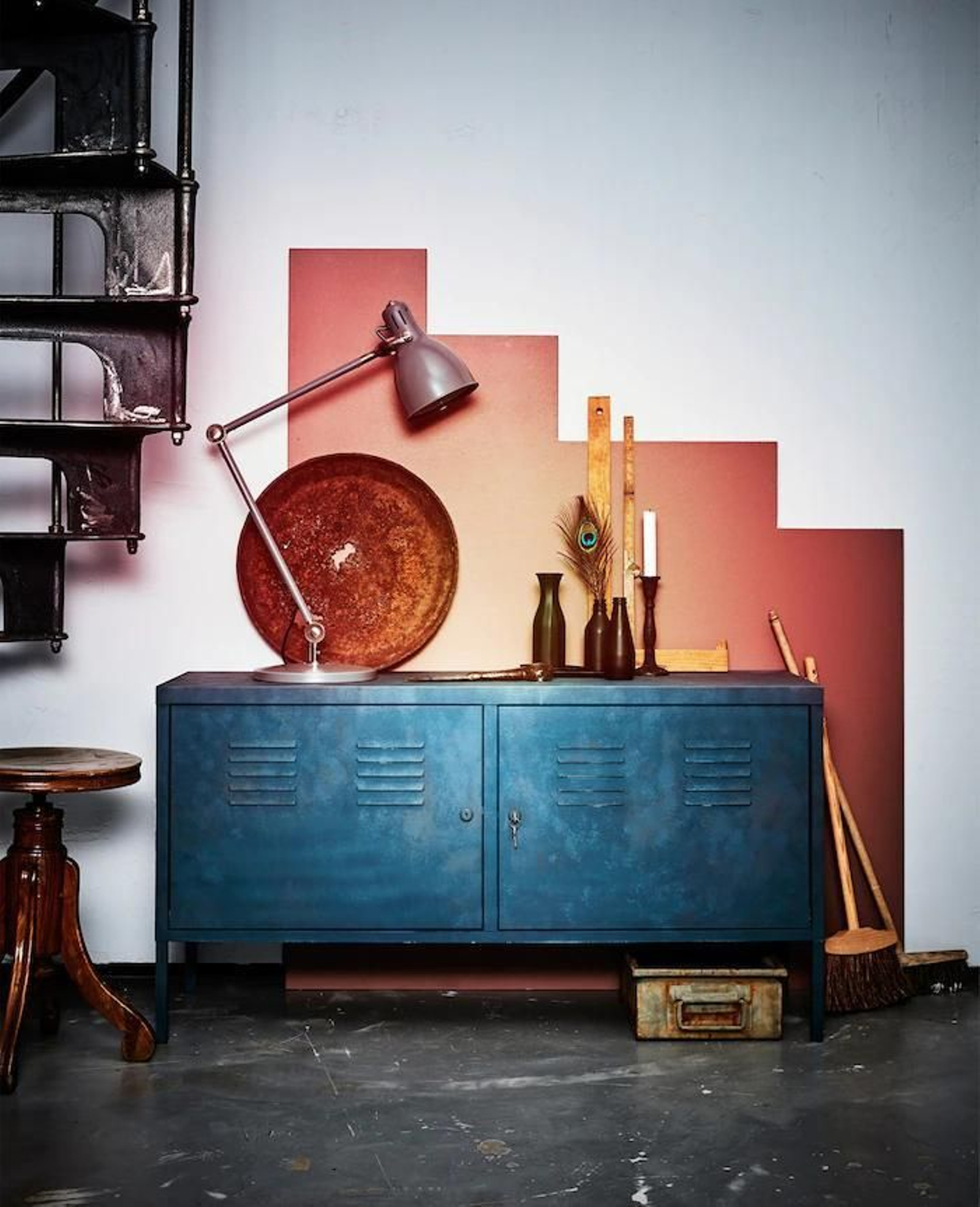 Un mueble de metal customizado.