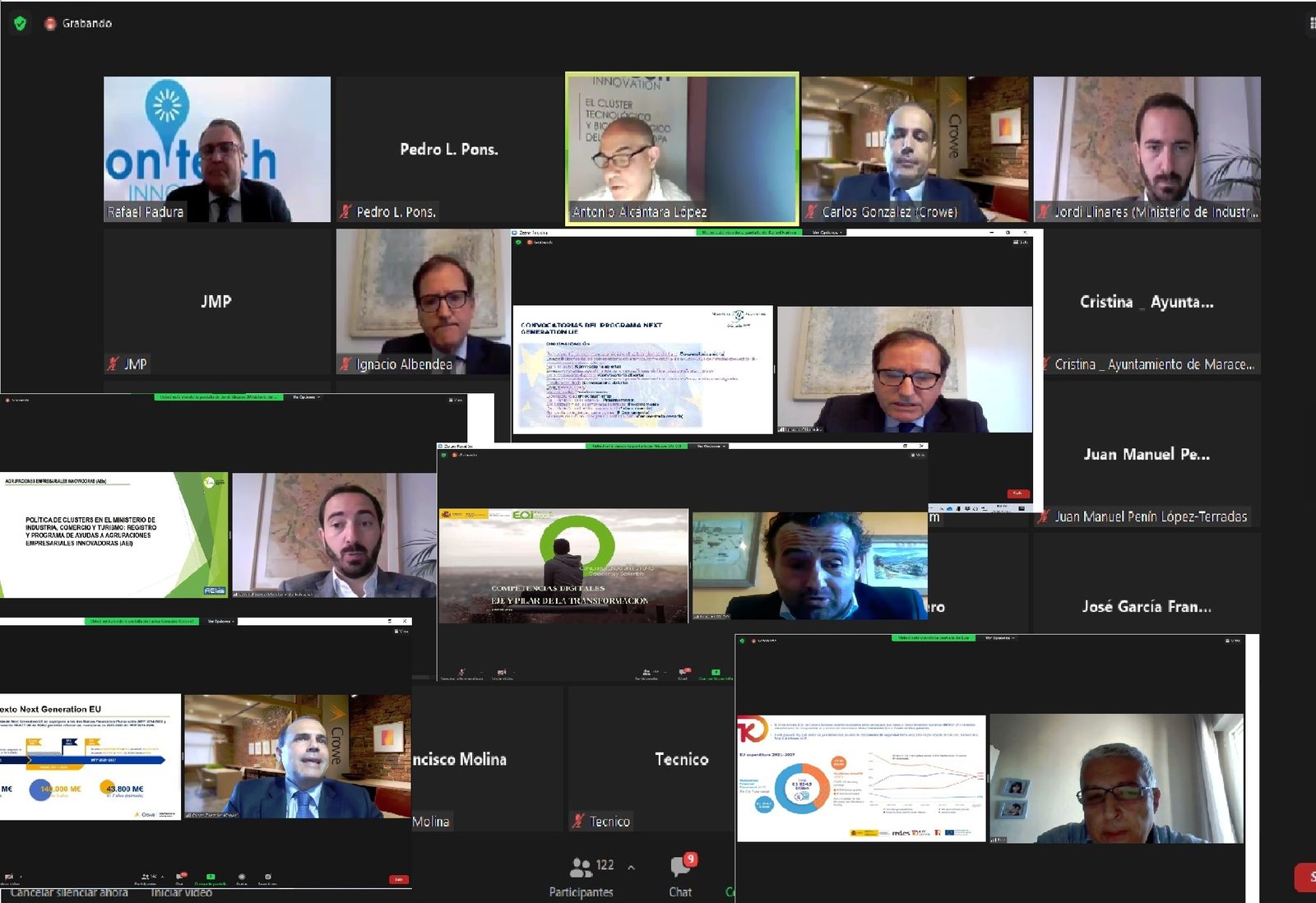 Momento de la jornada telemática.