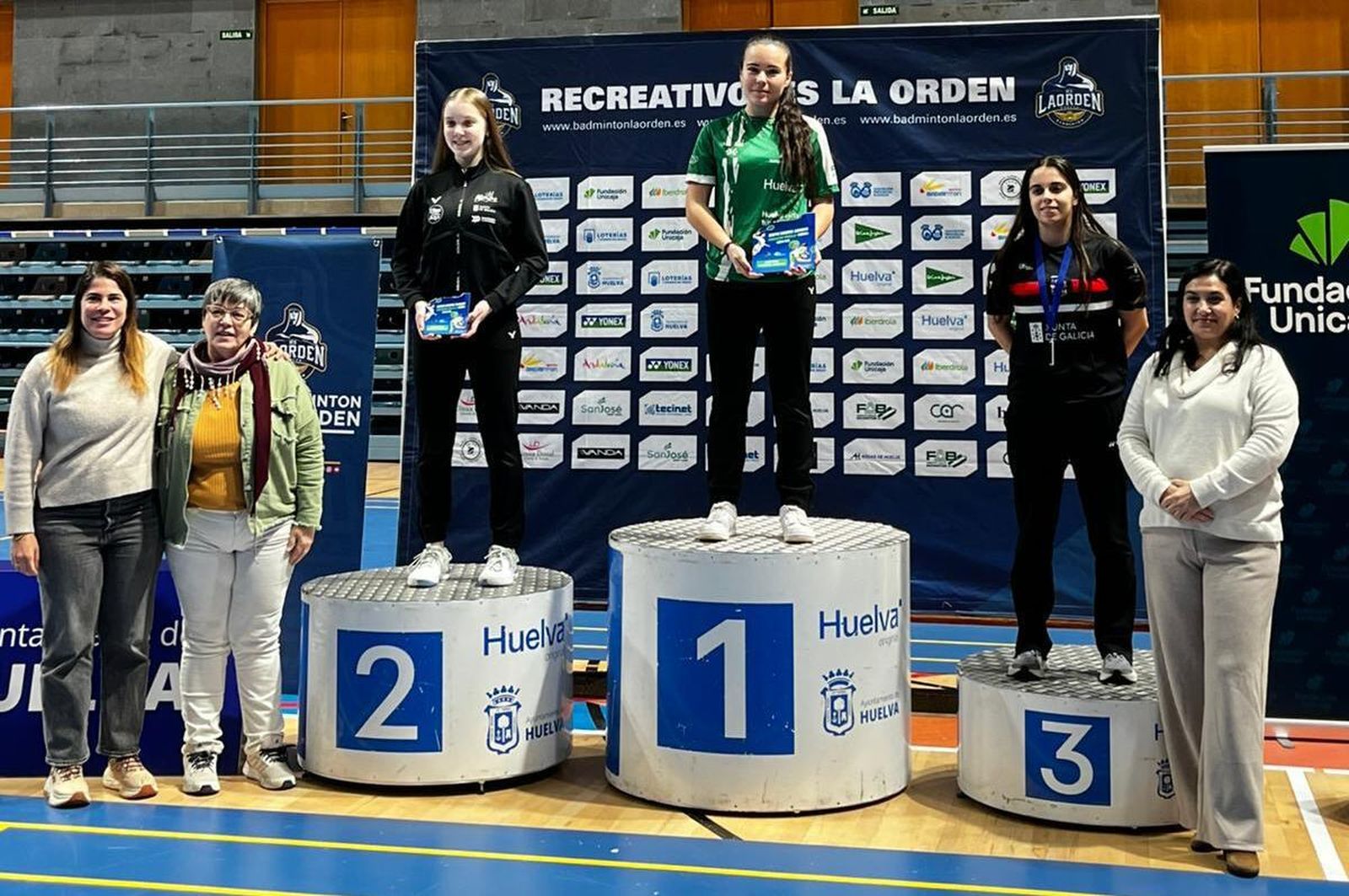 La almeriense subida al primer cajón del podio de la competición celebrada en Huelva este pasado fin de semana.