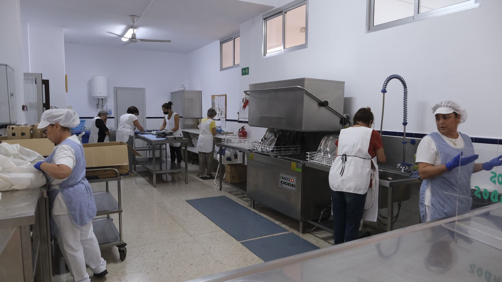 Zona de reparto de comidas.