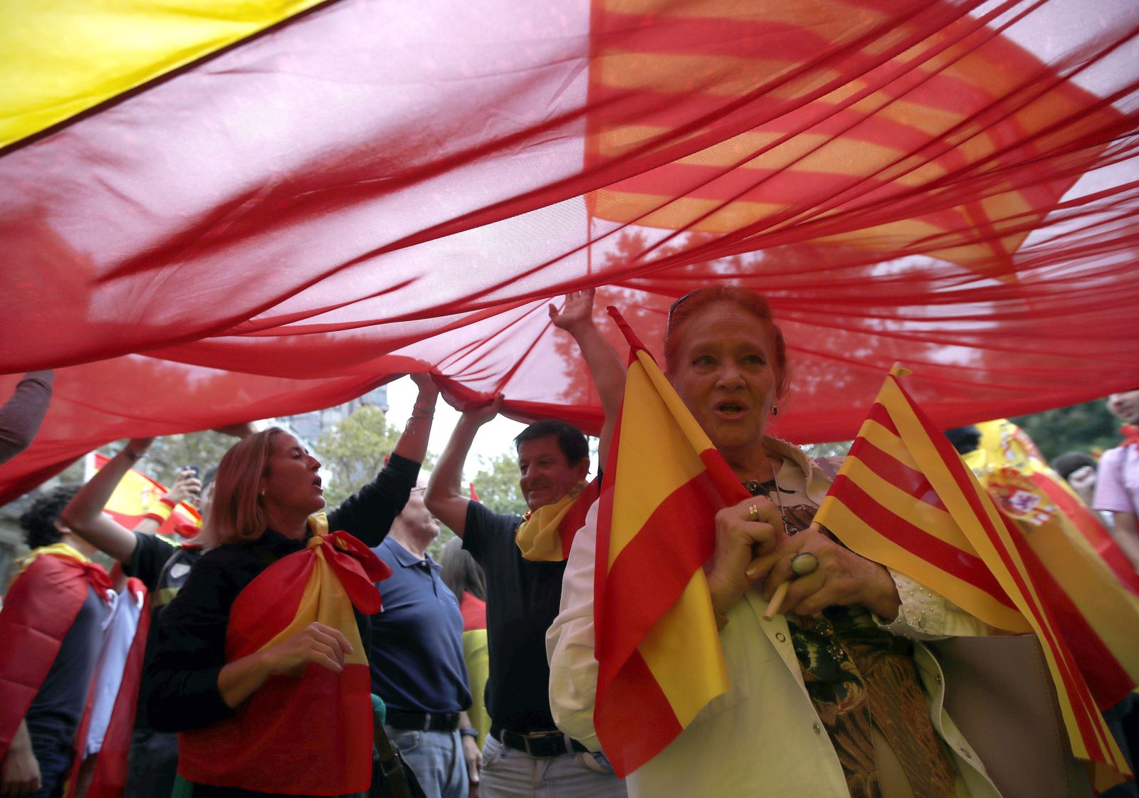 La marcha por la "unidad de España" en Barcelona, en imágenes