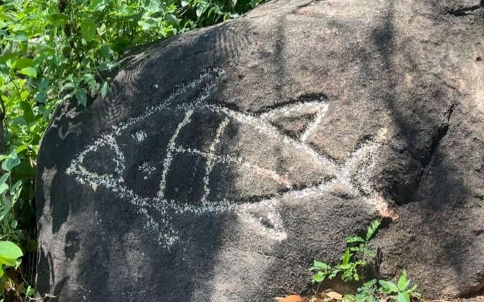 Uno de los petrograbados en la ciudad perdida prehispánica en Acapulco Uno de los petrograbados en la ciudad perdida prehispánica en Acapulco