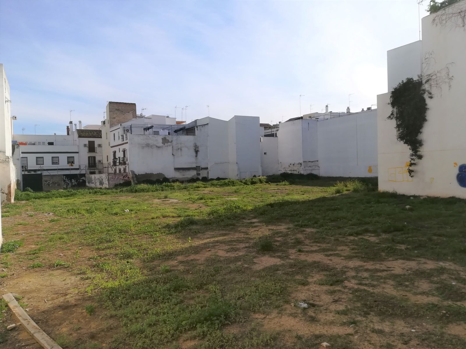 El gran solar sin uso entre Divina Pastora y Arrayán, entre los barrios de San Luis y Feria.