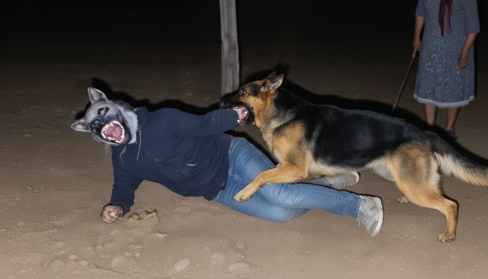 Persona con máscara de animal interactúa con un perro en un vídeo difundido en redes sociales y vinculado a la etiqueta “therian”.