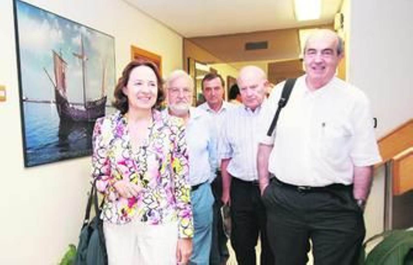 Manterola (derecha), con Concepción Gutiérrez y Marín Rite en Huelva.