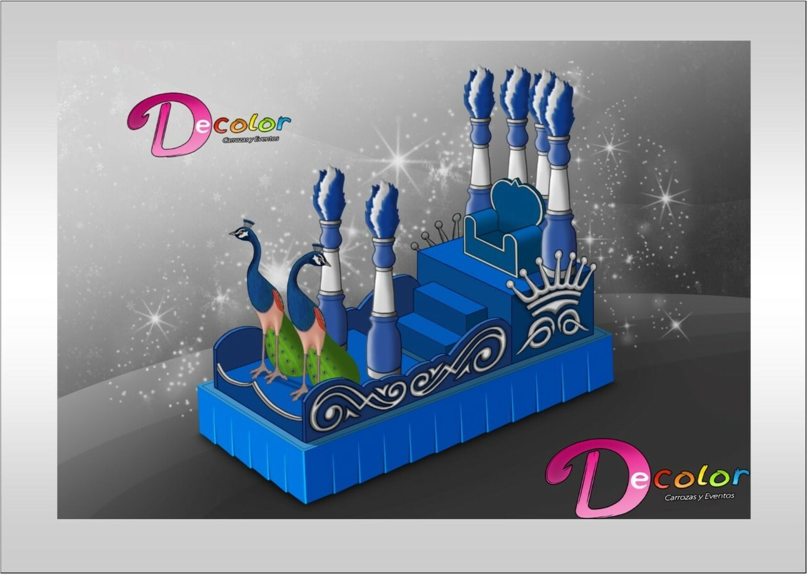 Boceto de la carroza del Rey Melchor.