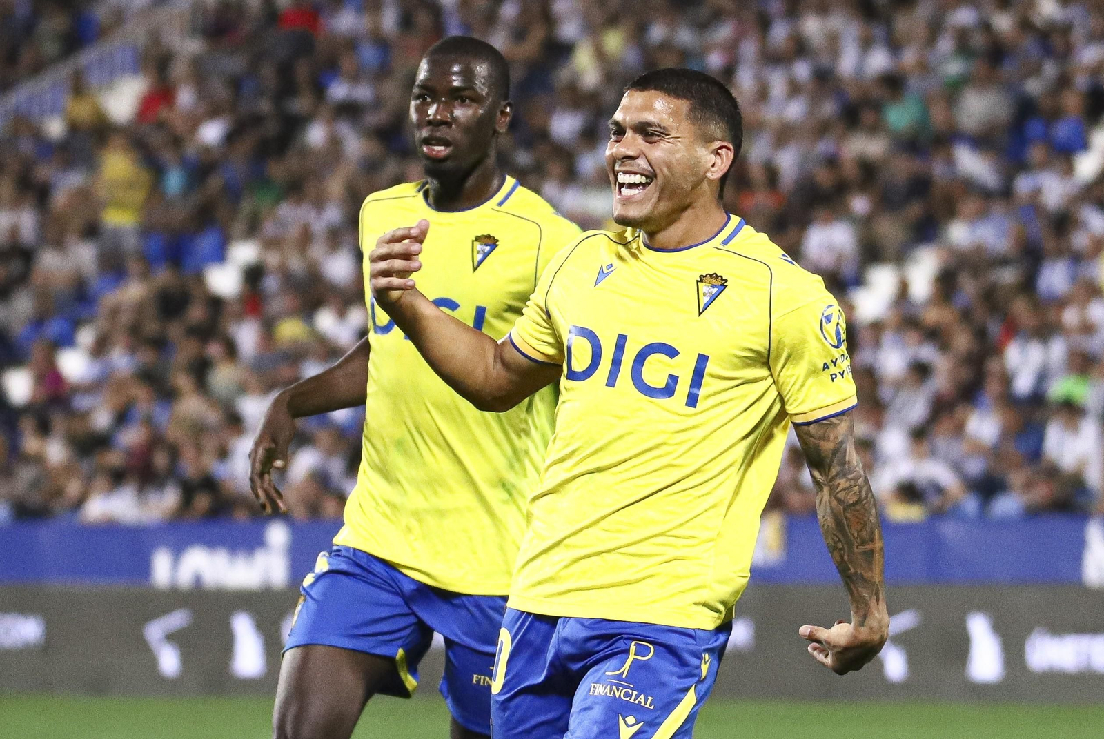 Brian Ocampo celebra su gol ante el Leganés.