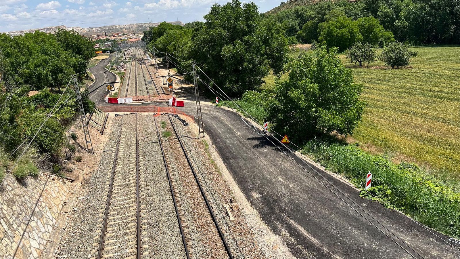 Obras en la autopista ferroviaria Algeciras-Zaragoza.