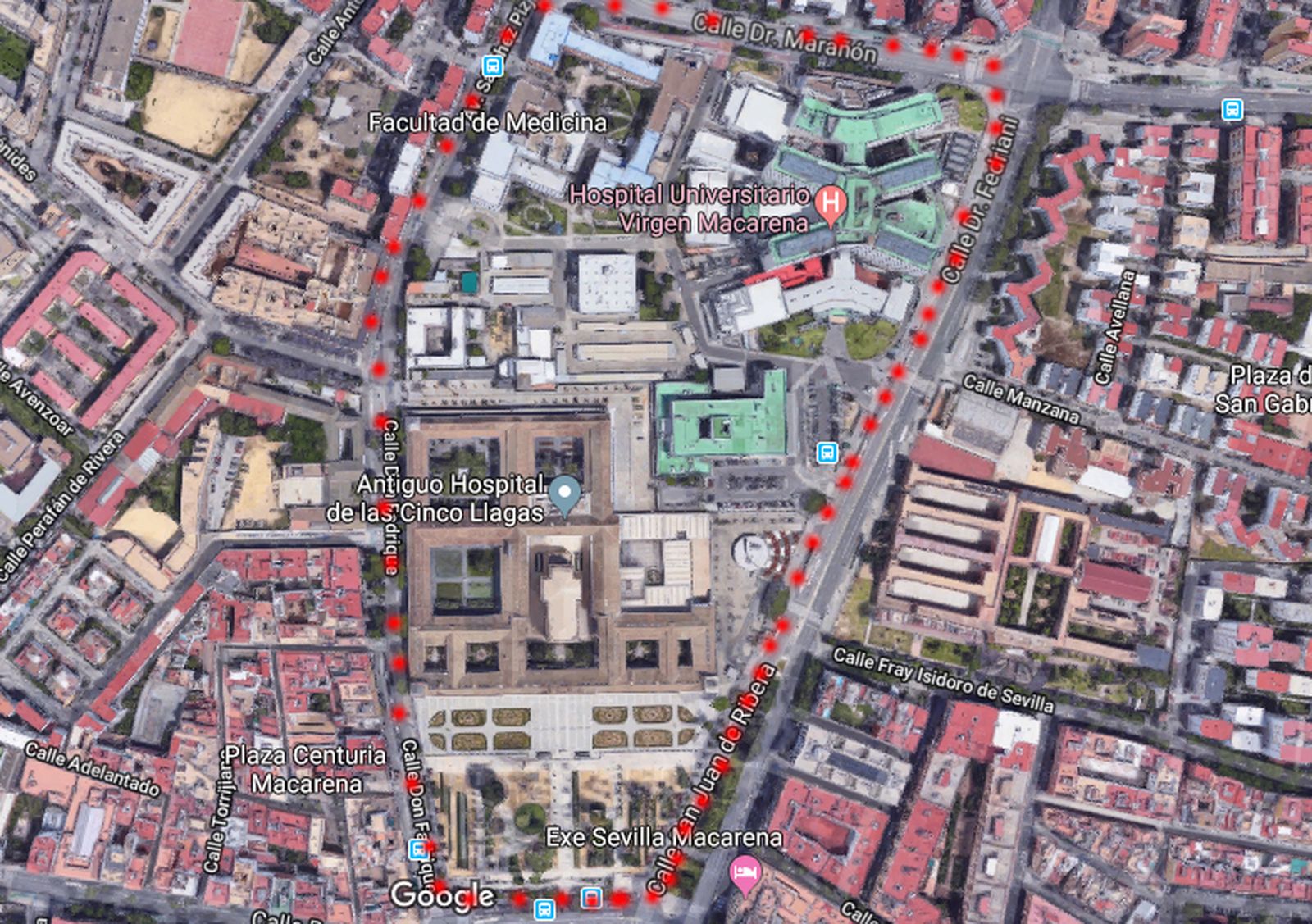 Imagen aérea del Parlamento de Andalucía