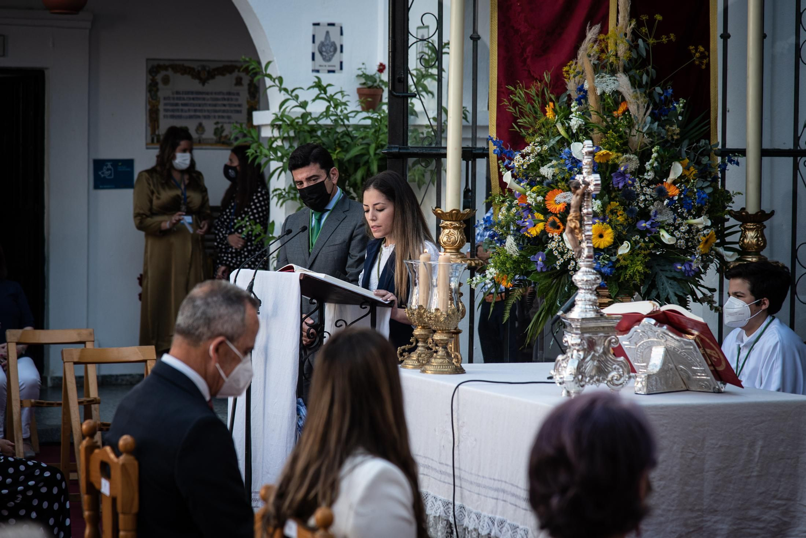Imágenes de la misa de romeros de la Hermandad de Huelva