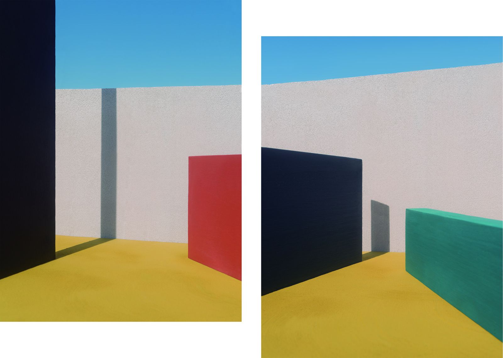 Un díptico de José Guerrero presente en la exposición.