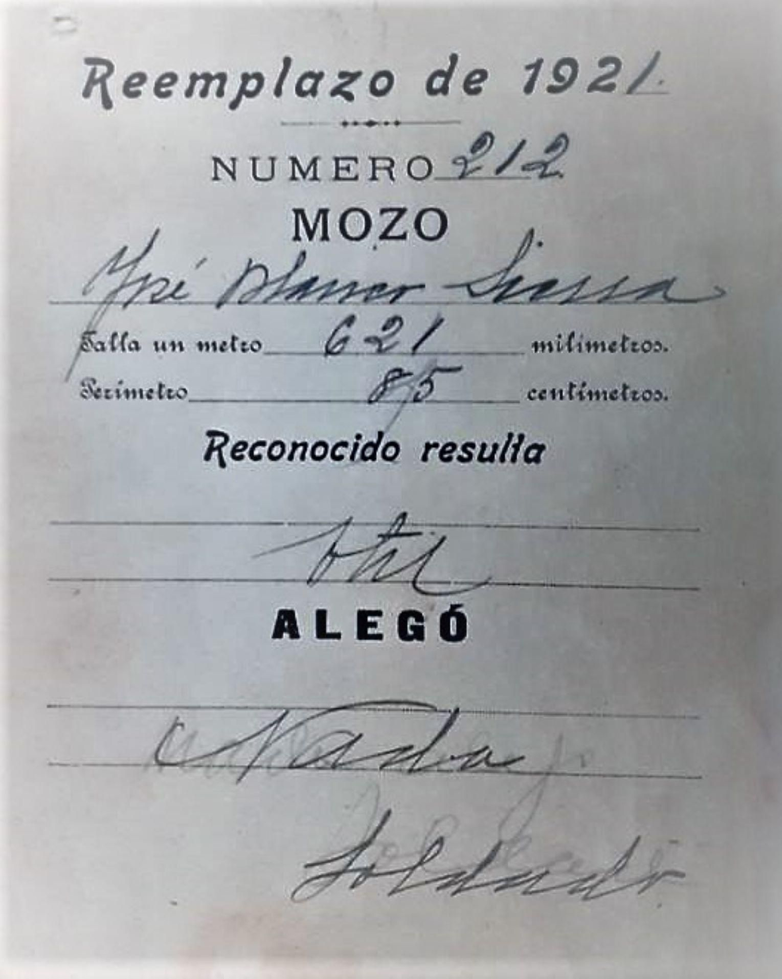 Mozo José Blanco Sierra, reemplazo del 21. Mozo José Blanco Sierra, reemplazo del 21.