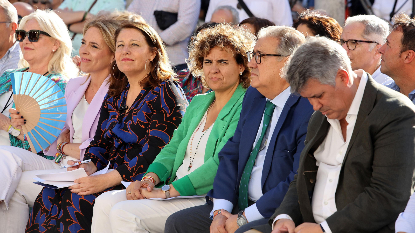 Dolors Montserrat, en campaña de las Europeas en Jerez