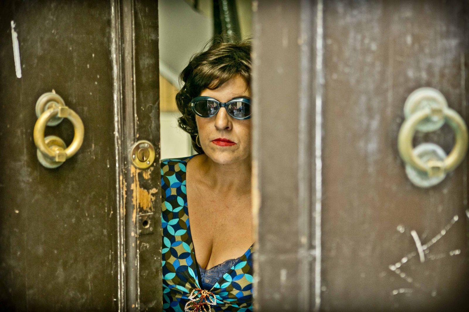 Montse Torrent, caracterizada como Hortensia Romero en  la obra de Quiñones.