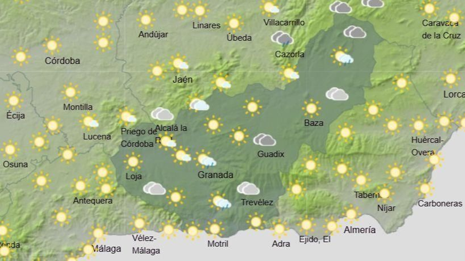 El Tiempo en Granada el 12 de agosto de 2025