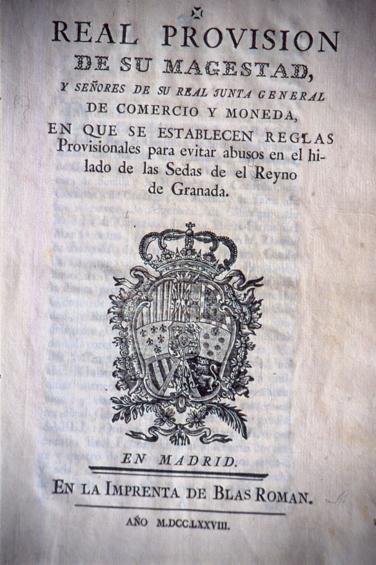 Real provisión sobre comercio y moneda