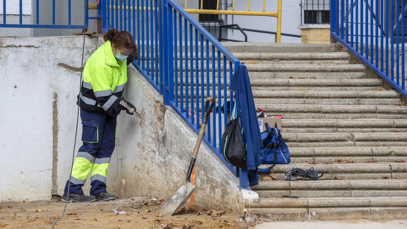 Obras en la barriada de La Hispanidad.