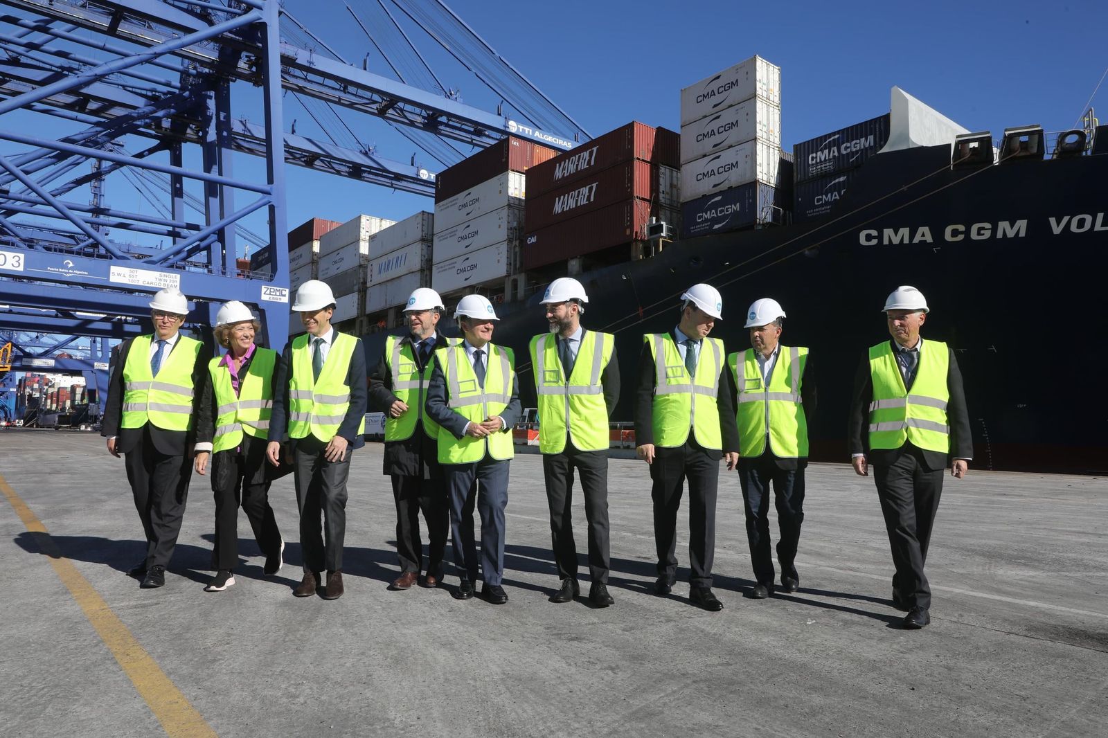 1º visita del presidente de Puertos del Estado a  Algeciras APBA. El secretario general de Transportes Aéreo y Marítimo, Benito Núñez, y el presidente de Puertos del Estado, Gustavo Santana, han visitado el puerto de Algeciras donde han mantenido reuniones con los responsables de la Autoridad Portuaria Bahía de Algeciras.