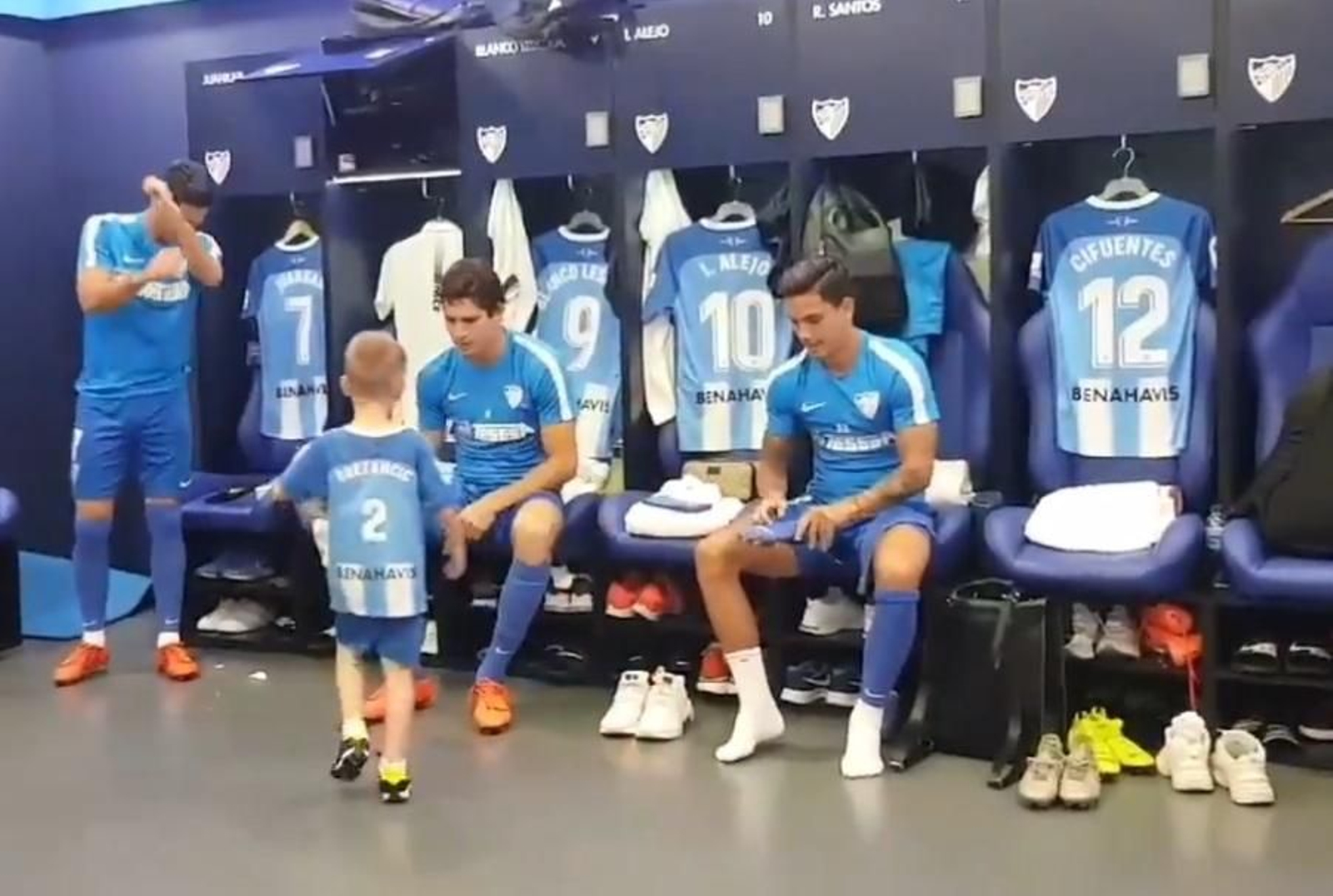 Imagen del vestuario del Málaga antes del partido ante el Zaragoza.