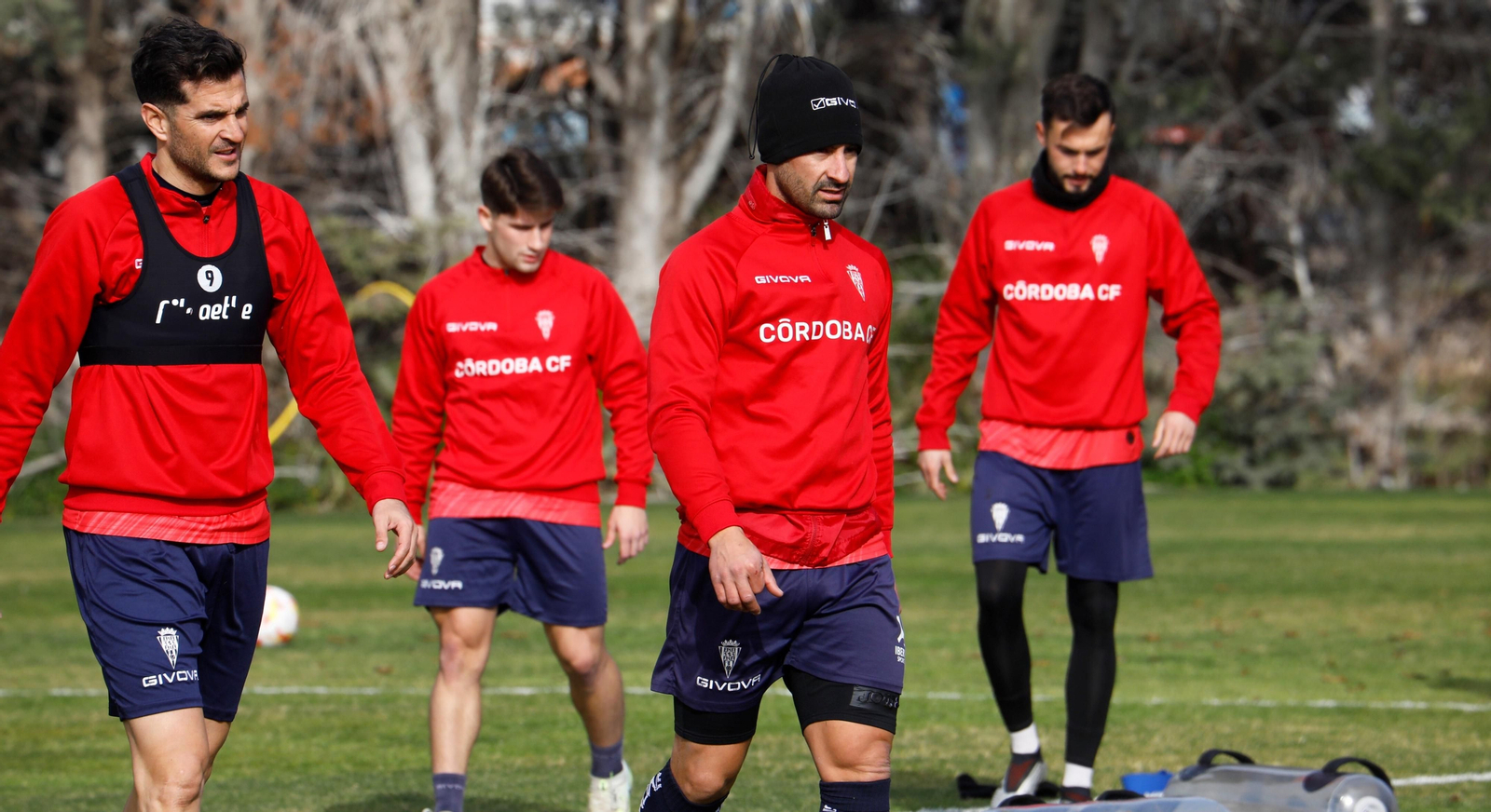 Juan Villar y Kike Márquez, en un entrenamiento del Córdoba CF.