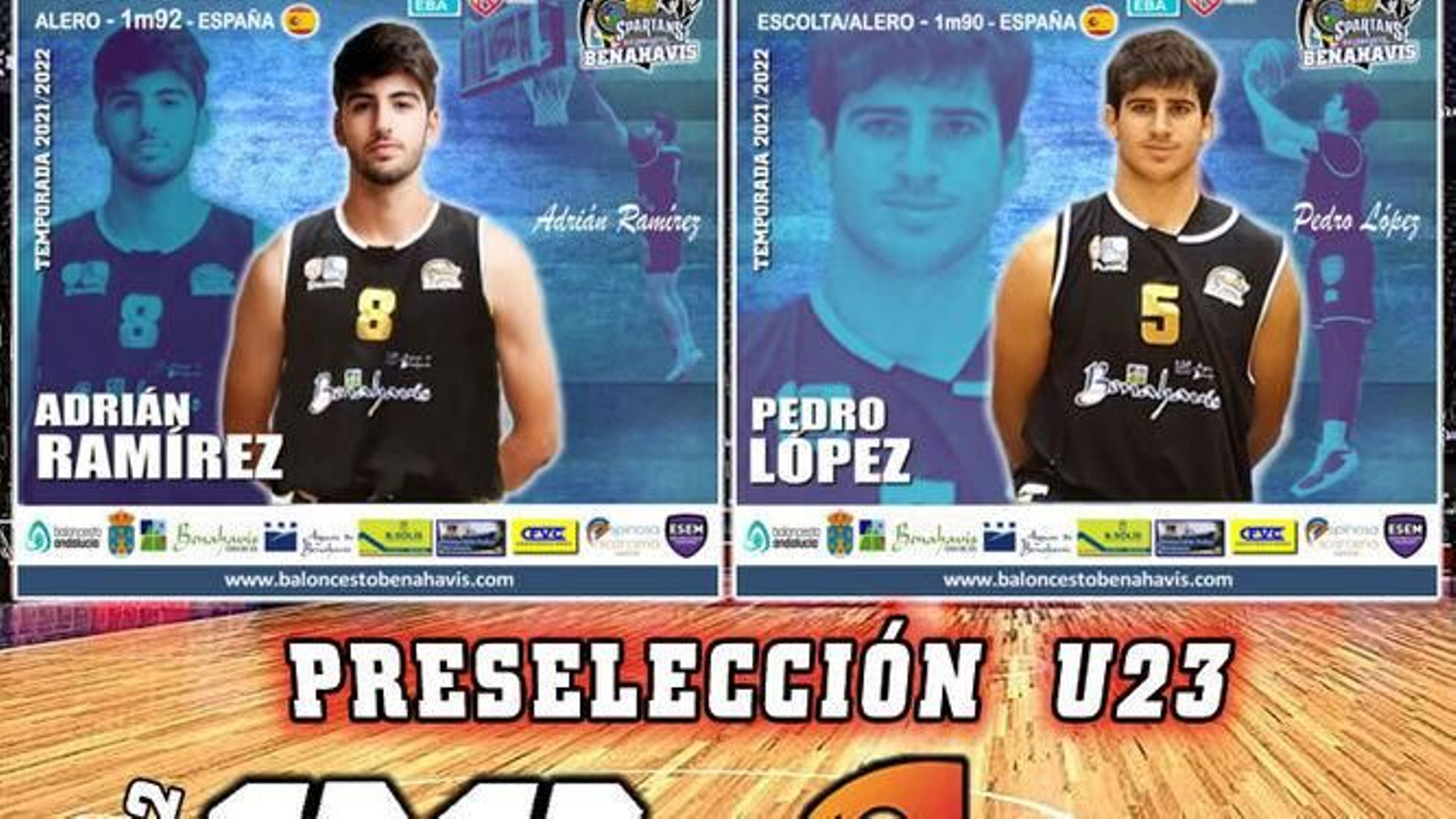 Adrián Ramírez y Pedro López, con la selección española sub 23 de 3x3. Adrián Ramírez y Pedro López, con la selección española sub 23 de 3x3.