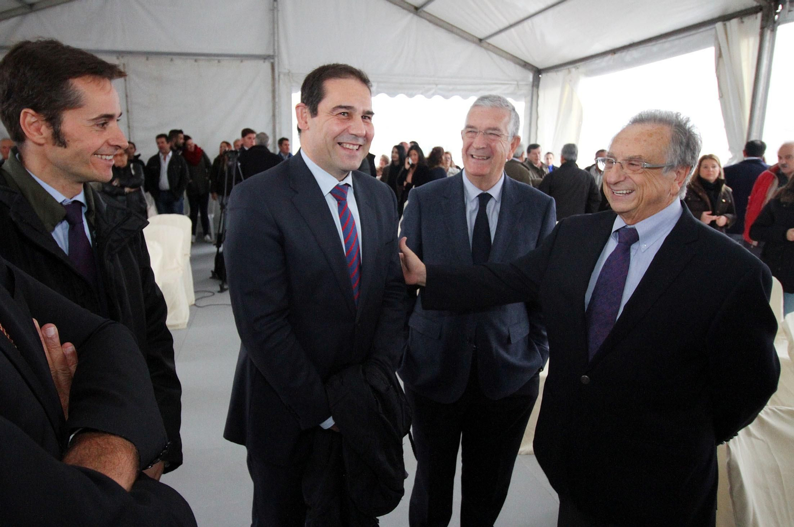 Imágenes de la colocación de la primera piedra de la planta de ElPozo en Jabugo.