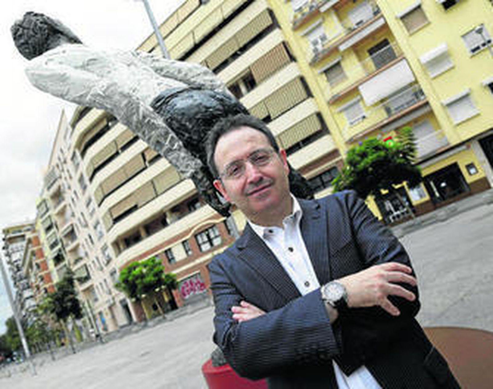 Jesús Cimarro (Ermua, Vizcaya, 1965), ayer, en la explanada del CAC Málaga.