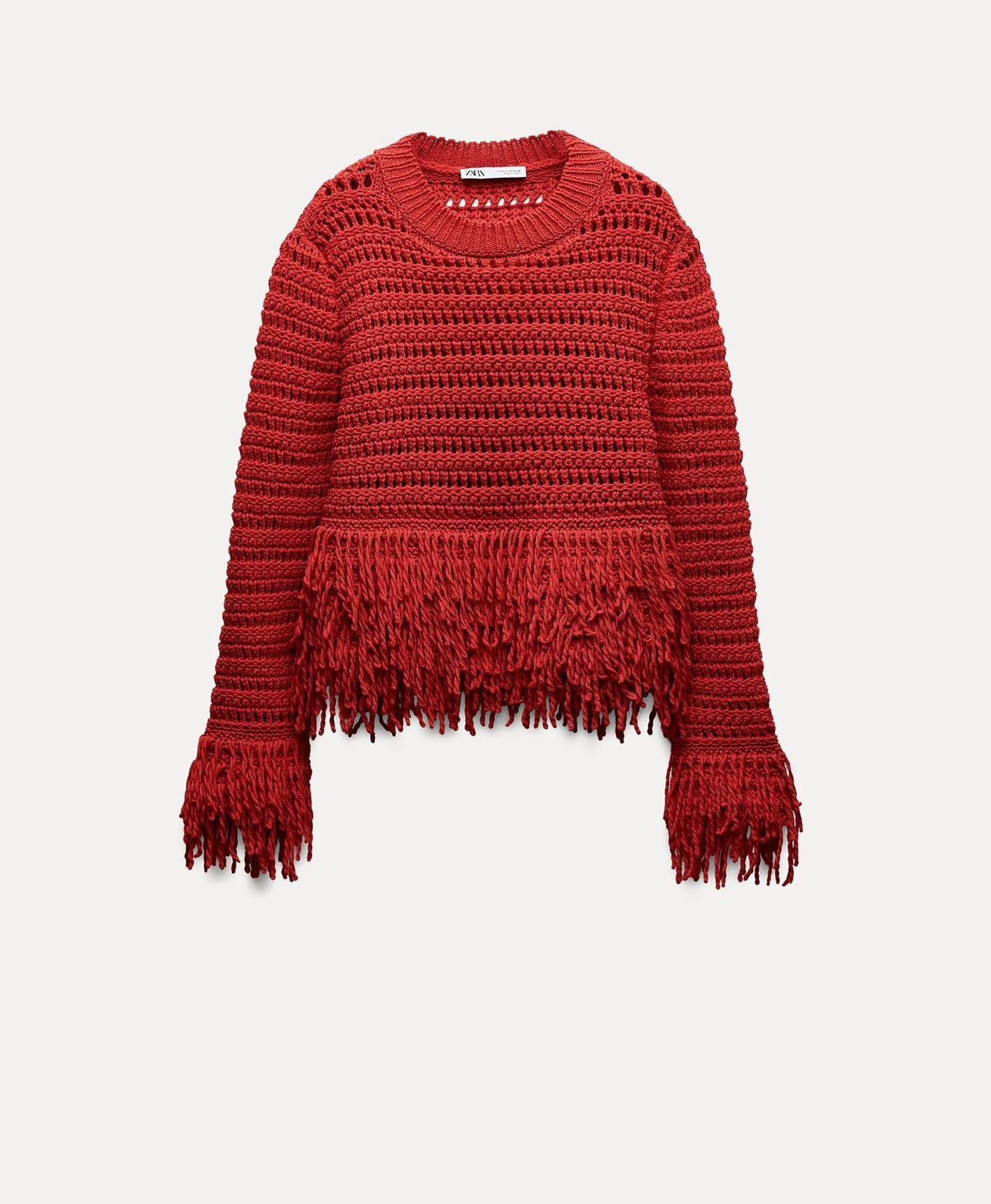 Jersey con flecos de Zara.