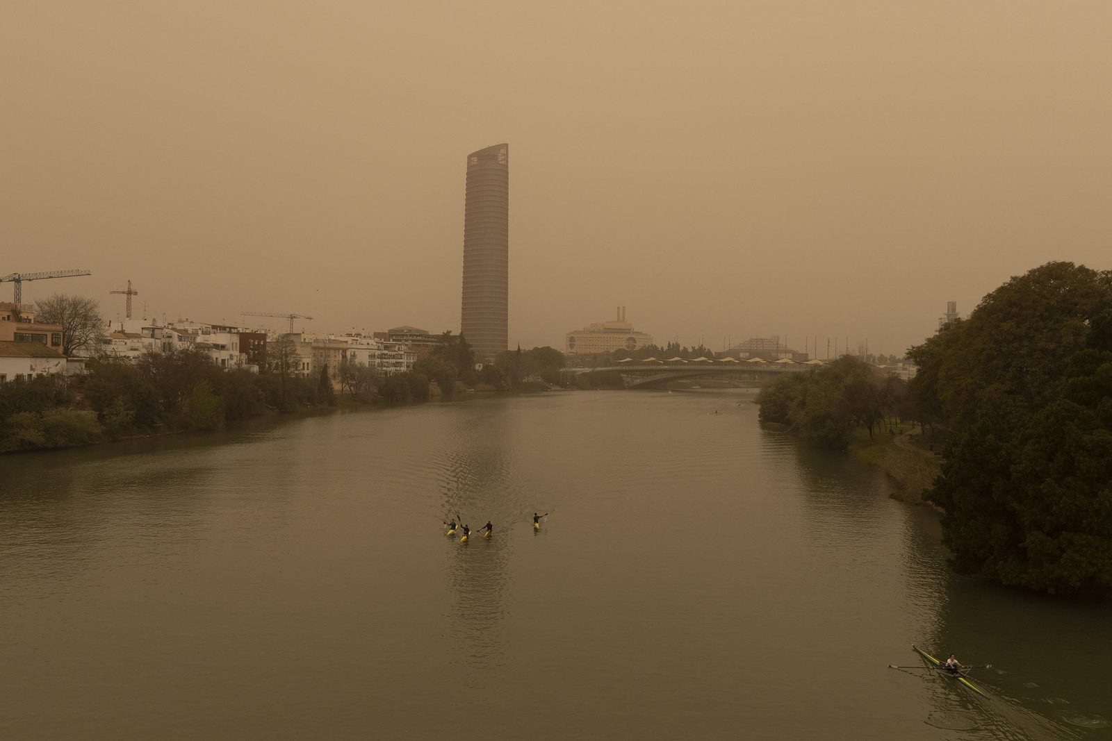 Las imágenes de Sevilla cubierta de calima y polvo en suspensión