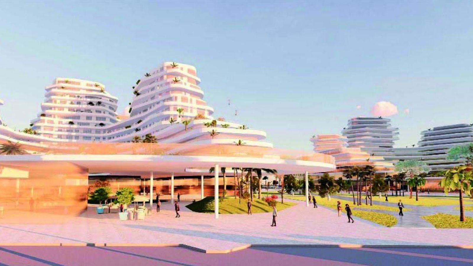 Vista de las nuevas edificaciones desde el paseo marítimo. Vista de las nuevas edificaciones desde el paseo marítimo.
