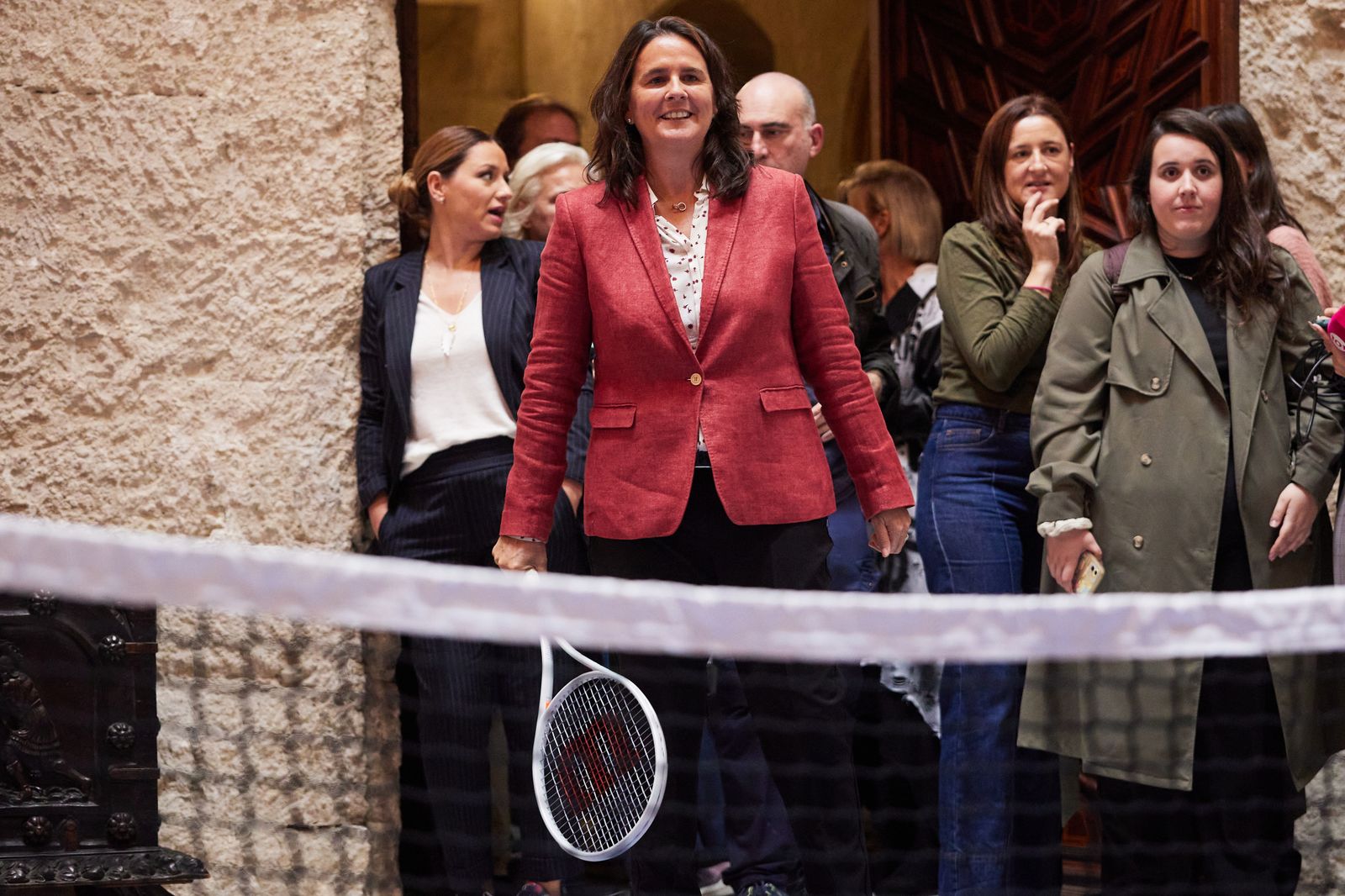 Las fotos de la Copa Billie Jean King con el alcalde jugando al tenis