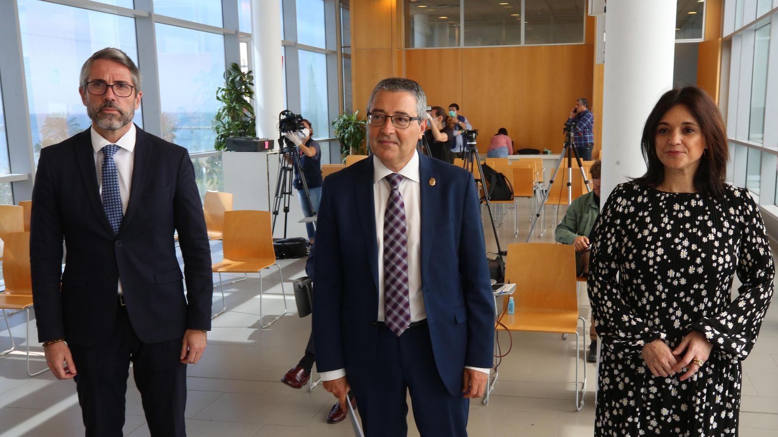 Juan Carlos Maldonado, Francisco Salado y Margarita del Cid en la Diputación.